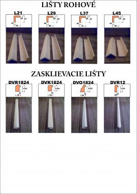 Zárubňové obložky, zasklievacie lišty, drevené lišty