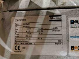 Skrutkový kompresor + sušička vzduchu ATLAS COPCO GA15+ FX7