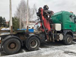 Lesovůz, souprava na dřevo - Scania 6x6, Epsilon 165, klanicový Lemex.