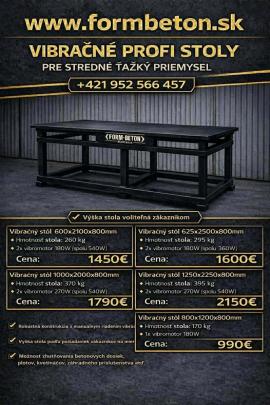 VIBRAČNÉ PROFI STOLY – FORM-BETON