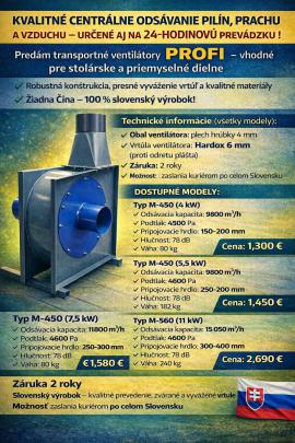 Odsávací zařízení Transportné ventilátory  |  Sušárny, vzduchotechnika | Dřevoobráběcí stroje | Juraj polovka šneky výroba 